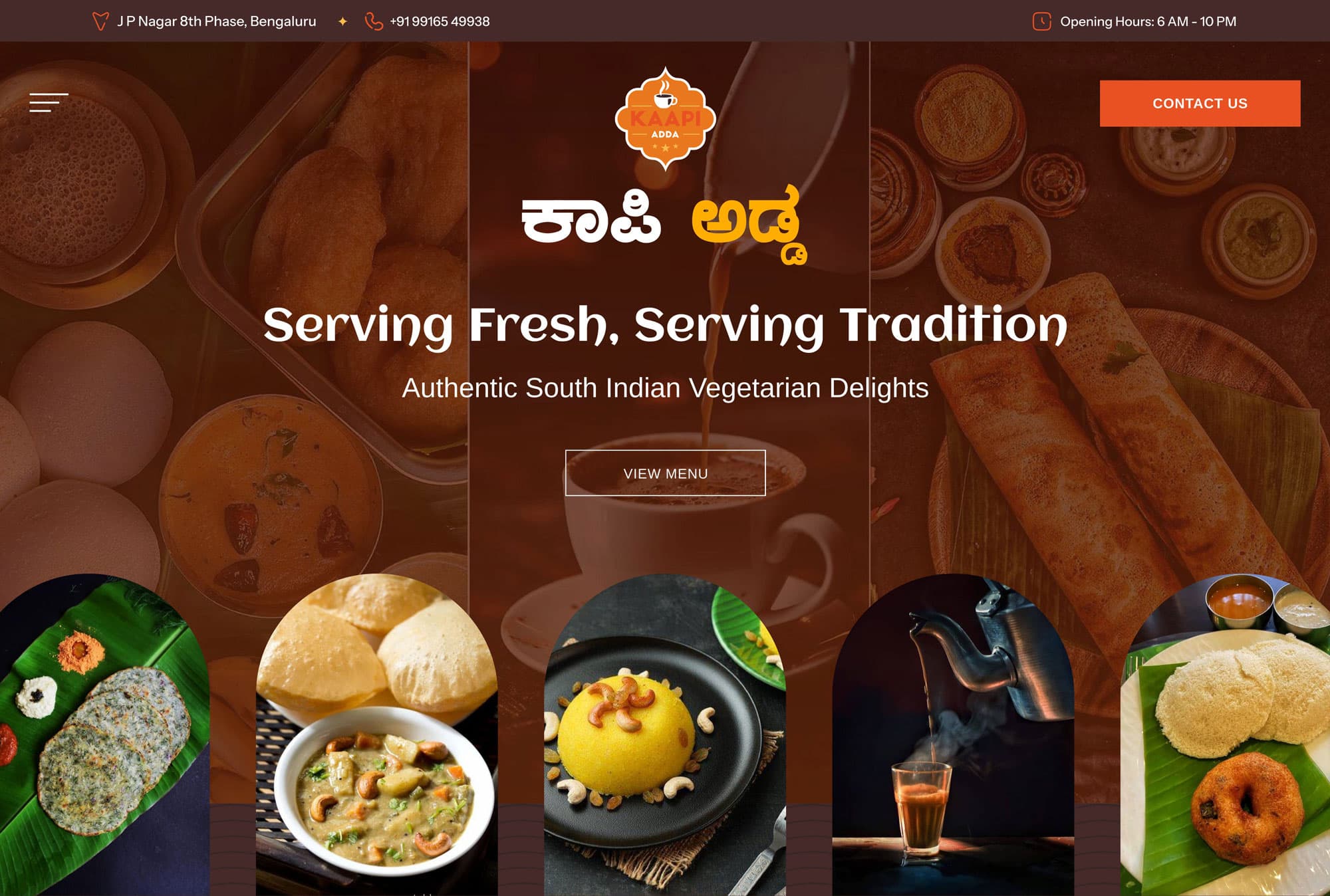 Kaapi Adda restaurant website